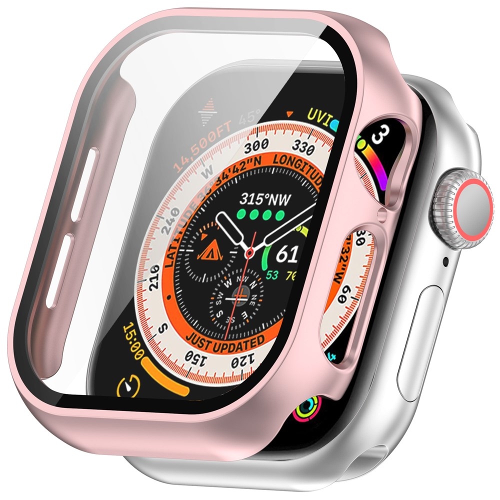 Overall műanyag felcsatolható tok védőüveggel az Apple Watch 11/10 46 mm-es modellhez – rózsaszín-arany