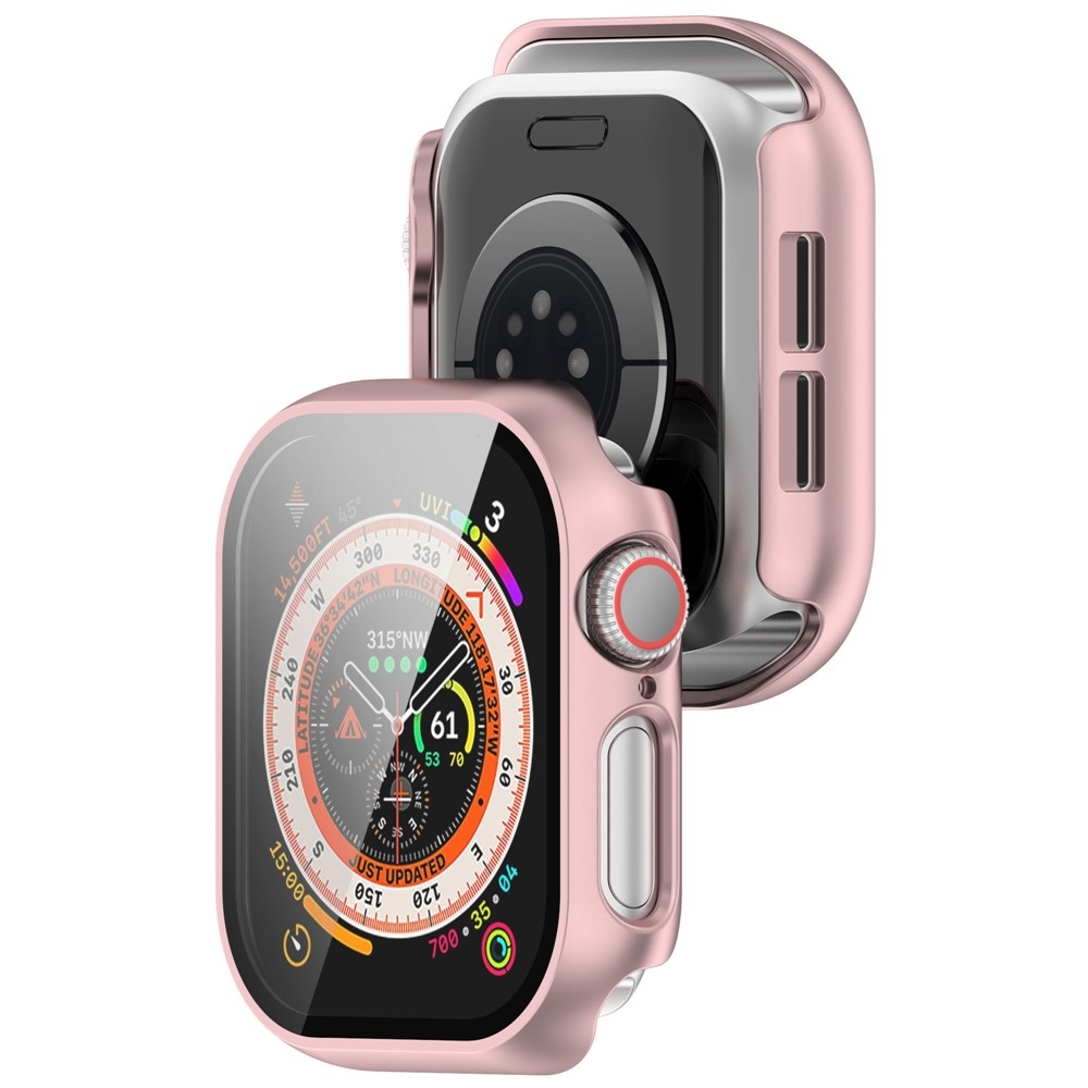 Overall műanyag felcsatolható tok védőüveggel az Apple Watch 11/10 46 mm-es modellhez – rózsaszín-arany