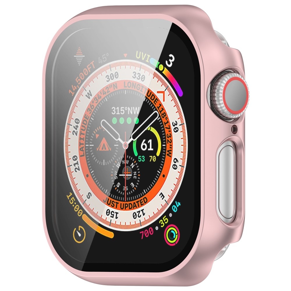 Overall műanyag felcsatolható tok védőüveggel az Apple Watch 11/10 46 mm-es modellhez – rózsaszín-arany