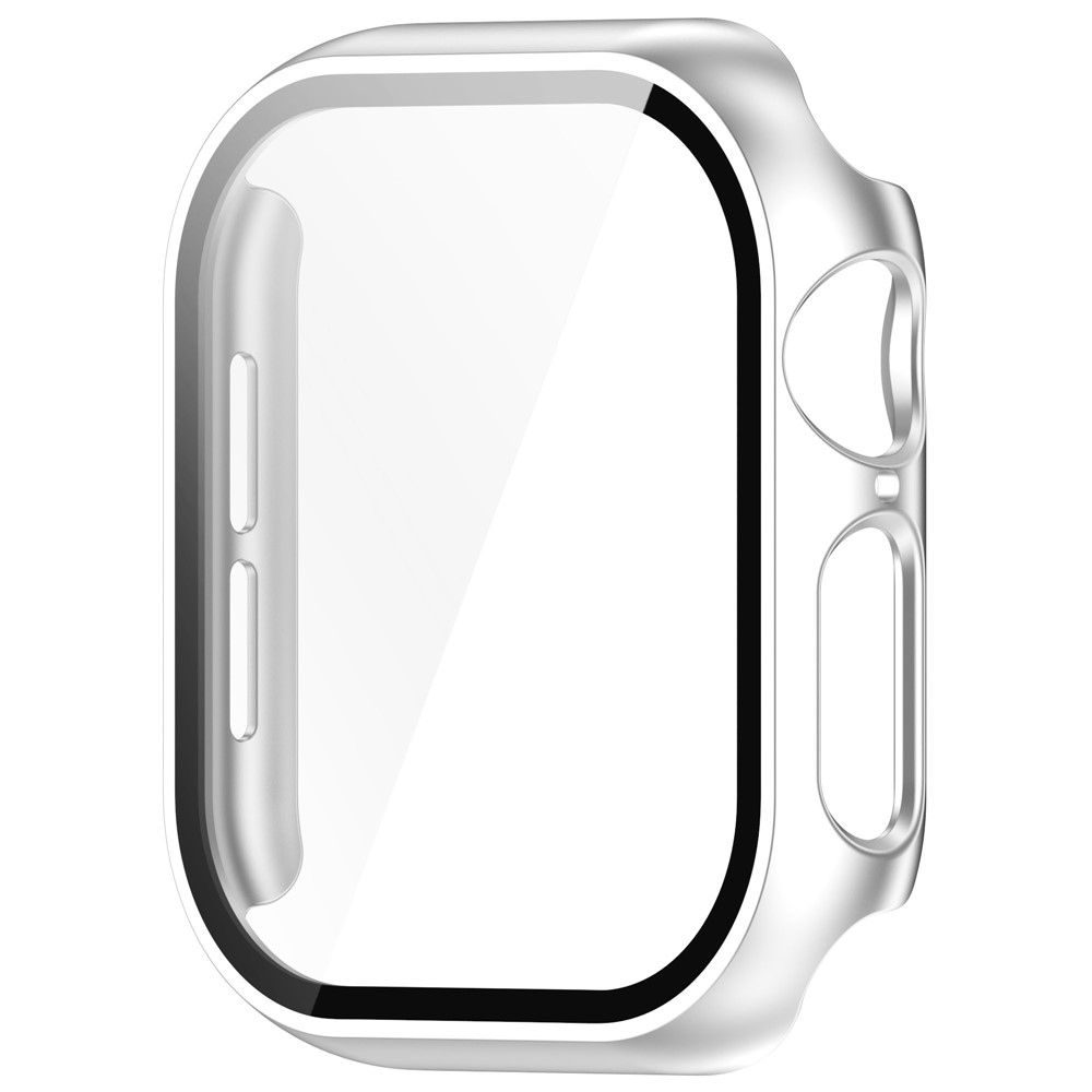 Overall műanyag felcsatolható tok védőüveggel az Apple Watch 11/10 46 mm-es modellhez – ezüst színű