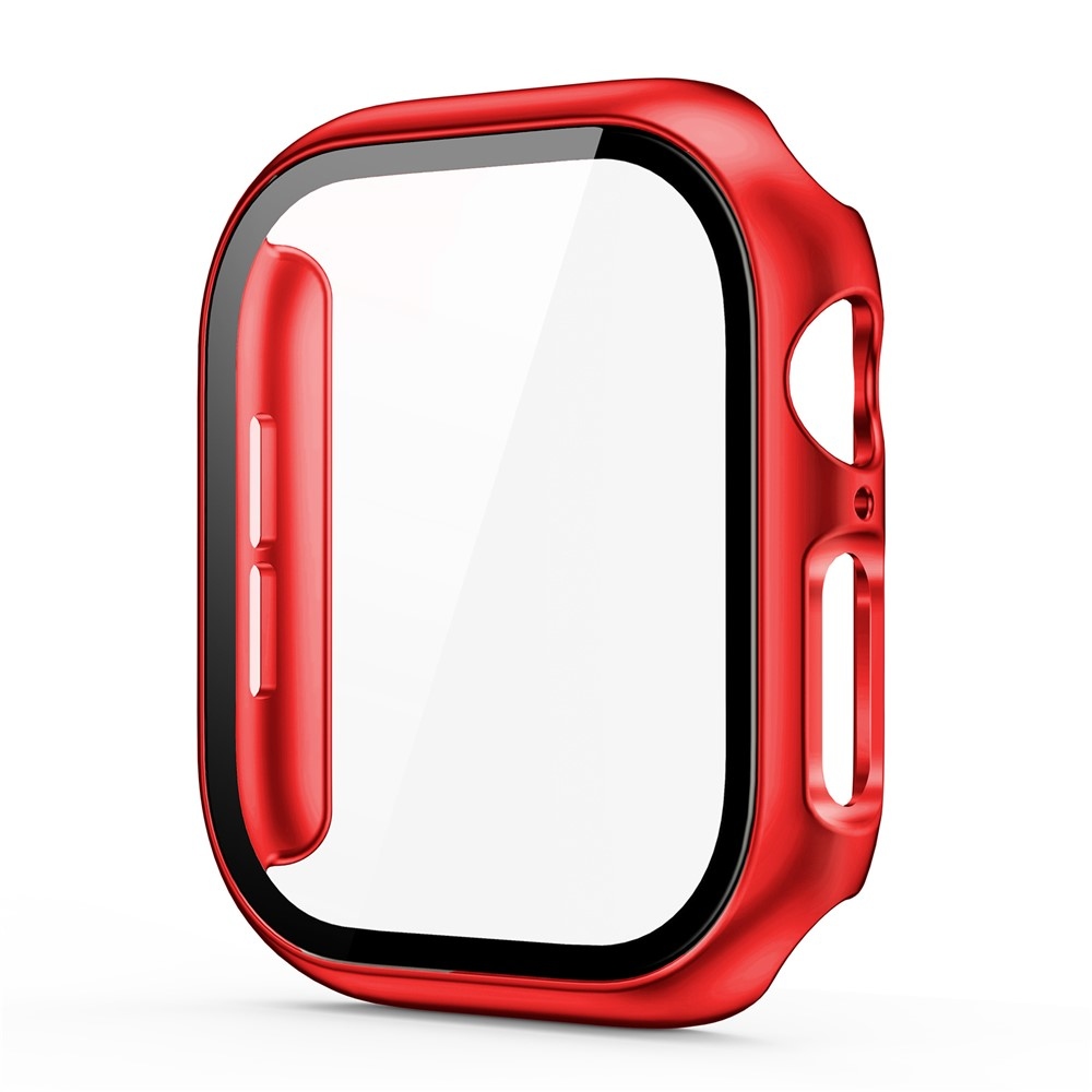 Overall műanyag felcsatolható tok védőüveggel az Apple Watch 12 42 mm-es modellhez – piros