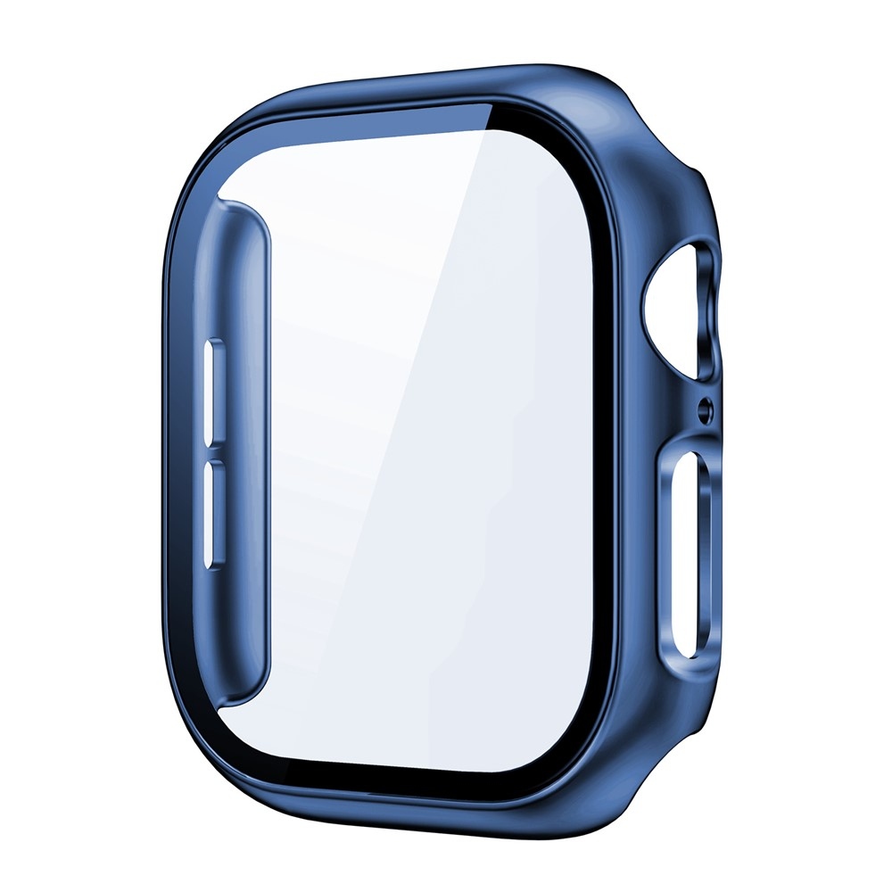 Overall műanyag felcsatolható tok védőüveggel az Apple Watch 12 42 mm-es modellhez – füstkék