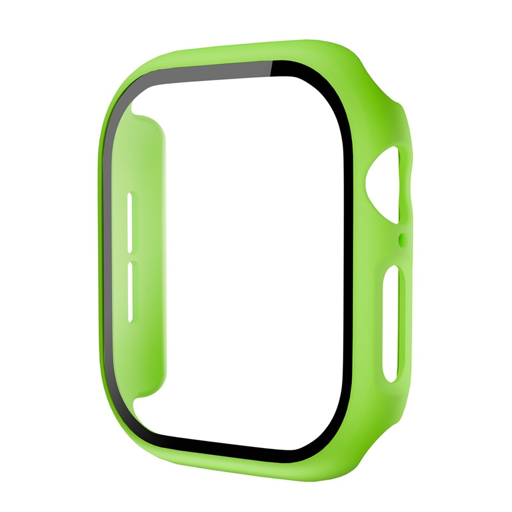 Overall műanyag felcsatolható tok védőüveggel az Apple Watch 12 42 mm-es modellhez – limezöld
