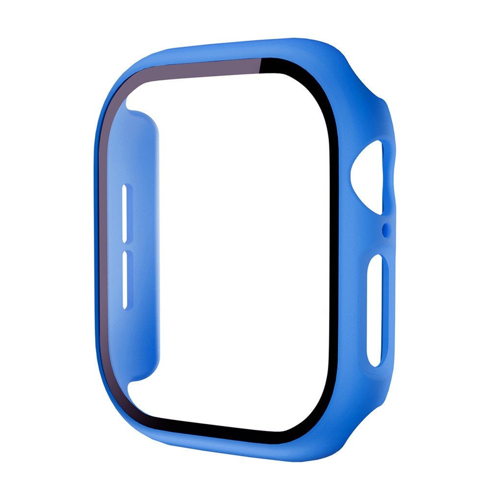 Overall műanyag felcsatolható tok védőüveggel az Apple Watch 12 42 mm-es modellhez – kék