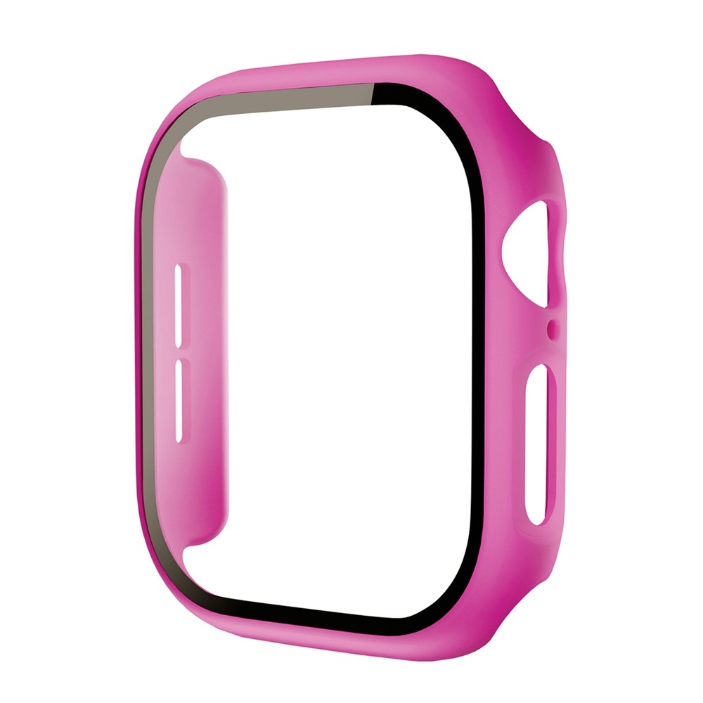 Overall műanyag felcsatolható tok védőüveggel az Apple Watch 12 42 mm-es modellhez – rózsaszín
