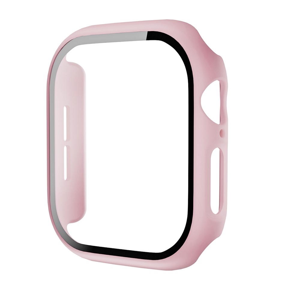 Overall műanyag felcsatolható tok védőüveggel az Apple Watch 12 42 mm-es modellhez – rózsaszín