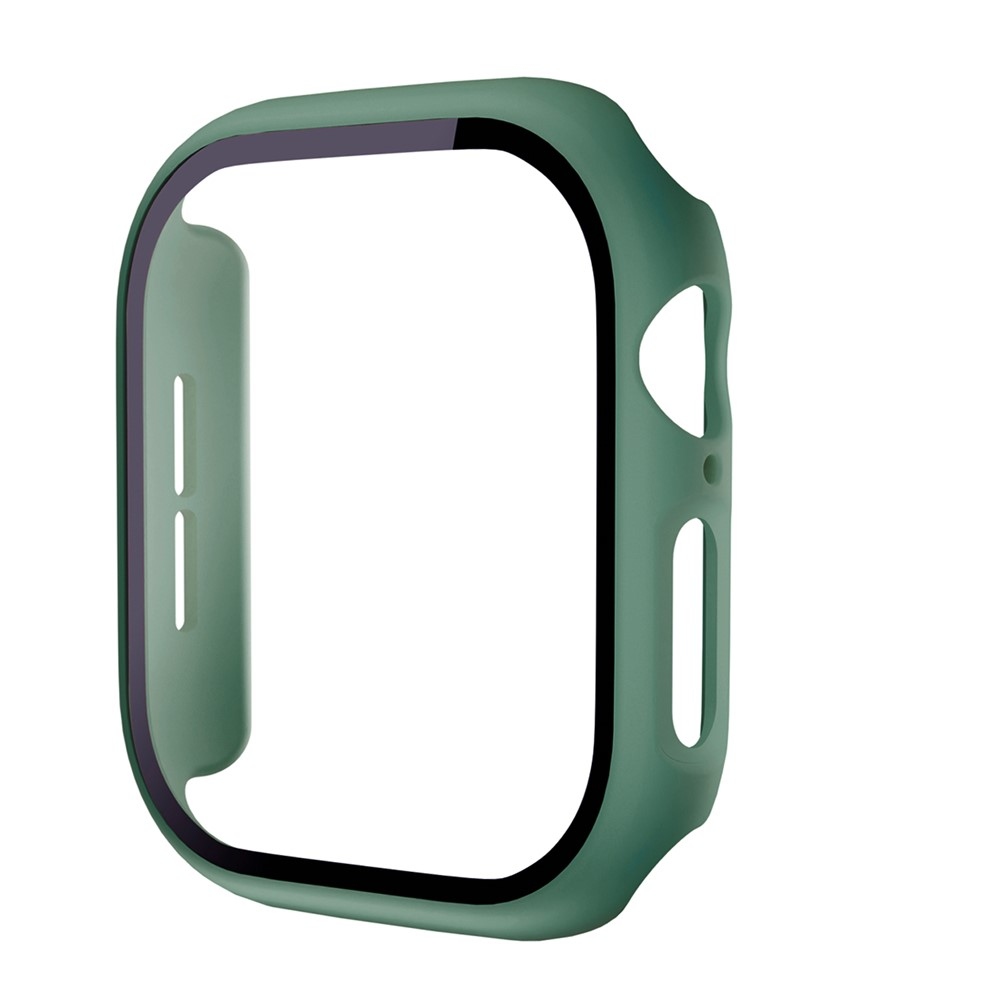Overall műanyag felcsatolható tok védőüveggel az Apple Watch 12 42 mm-es modellhez – sötétzöld