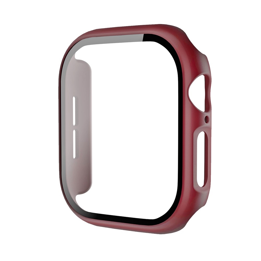 Overall műanyag felcsatolható tok védőüveggel az Apple Watch 12 42 mm-es modellhez – bordó