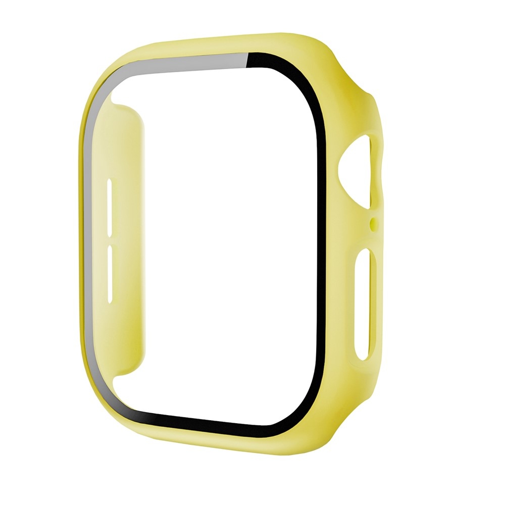 Overall műanyag felcsatolható tok védőüveggel az Apple Watch 12 42 mm-es modellhez – sárga