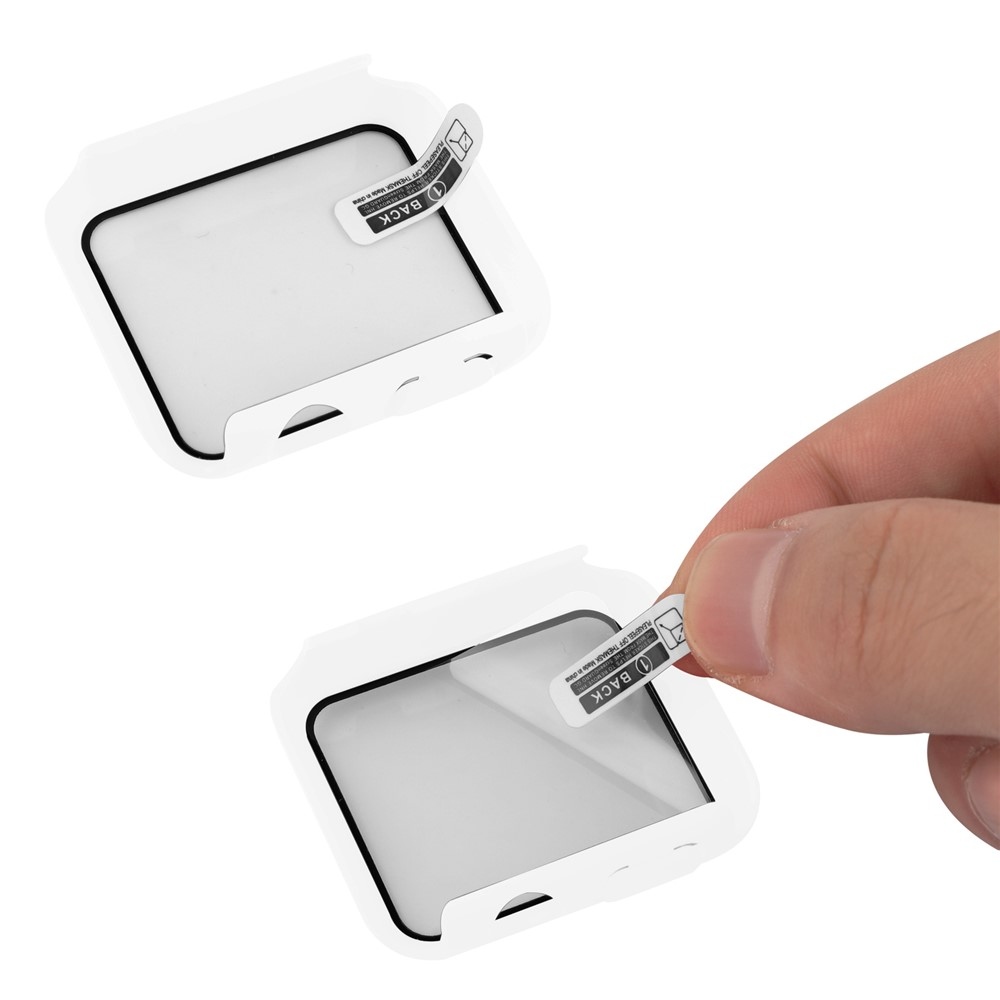 Overall műanyag felcsatolható tok védőüveggel az Apple Watch SE3/SE2/SE1/Watch 6/5/4 40 mm-es modellhez – fehér