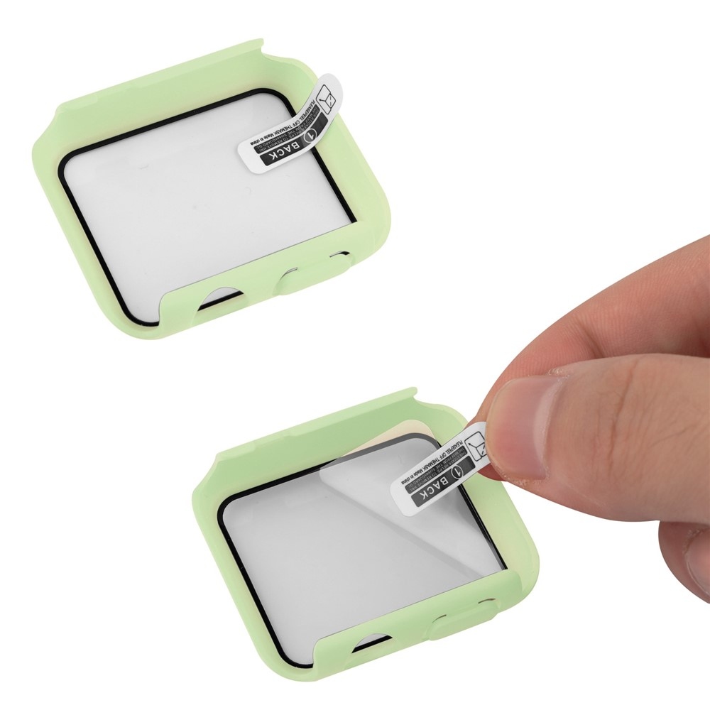 Overall műanyag felcsatolható tok védőüveggel az Apple Watch SE3/SE2/SE1/Watch 6/5/4 40 mm-es modellhez – világoszöld