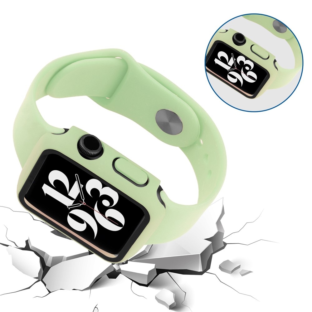 Overall műanyag felcsatolható tok védőüveggel az Apple Watch SE3/SE2/SE1/Watch 6/5/4 40 mm-es modellhez – világoszöld