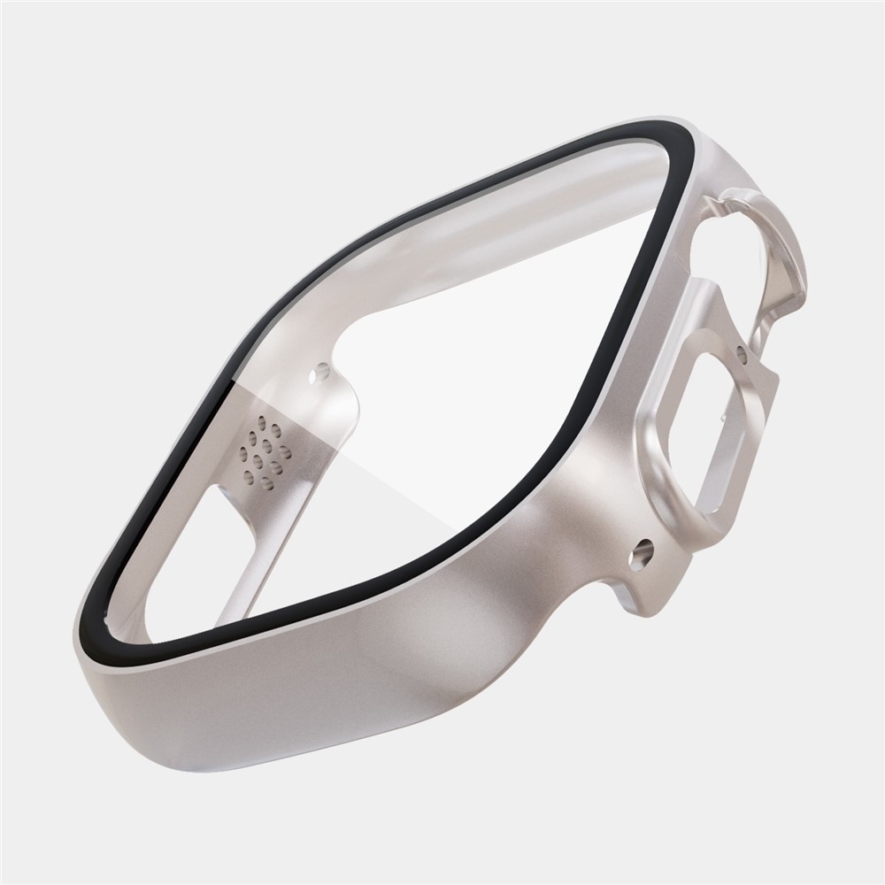 Overall műanyag felcsatolható tok védőüveggel az Apple Watch Ultra 4/3/2/1 49 mm-es modellhez – bézs
