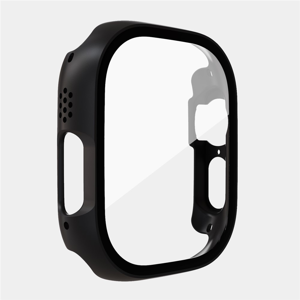 Overall műanyag felcsatolható tok védőüveggel az Apple Watch Ultra 4/3/2/1 49 mm-es modellhez – fekete