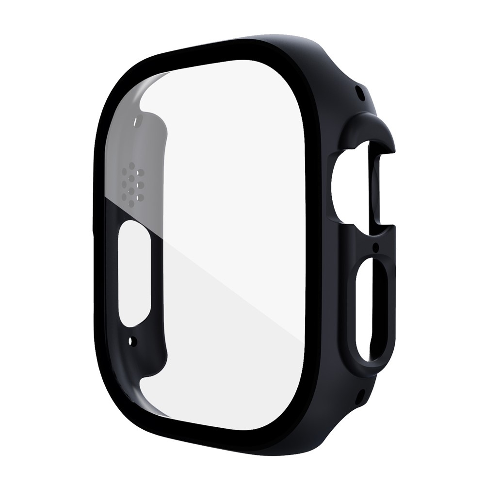 Overall műanyag felcsatolható tok védőüveggel az Apple Watch Ultra 4/3/2/1 49 mm-es modellhez – fekete