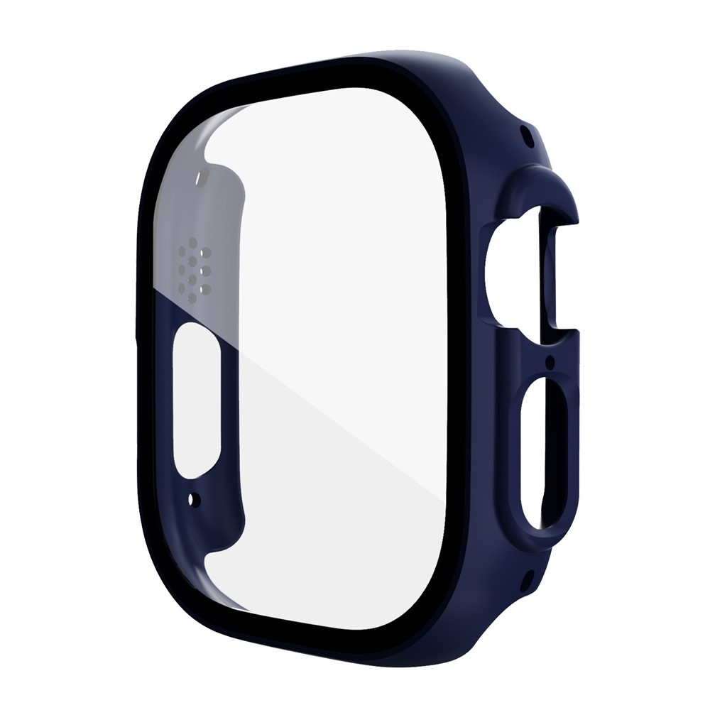 Overall műanyag felcsatolható tok védőüveggel az Apple Watch Ultra 4/3/2/1 49 mm-es modellhez – kék