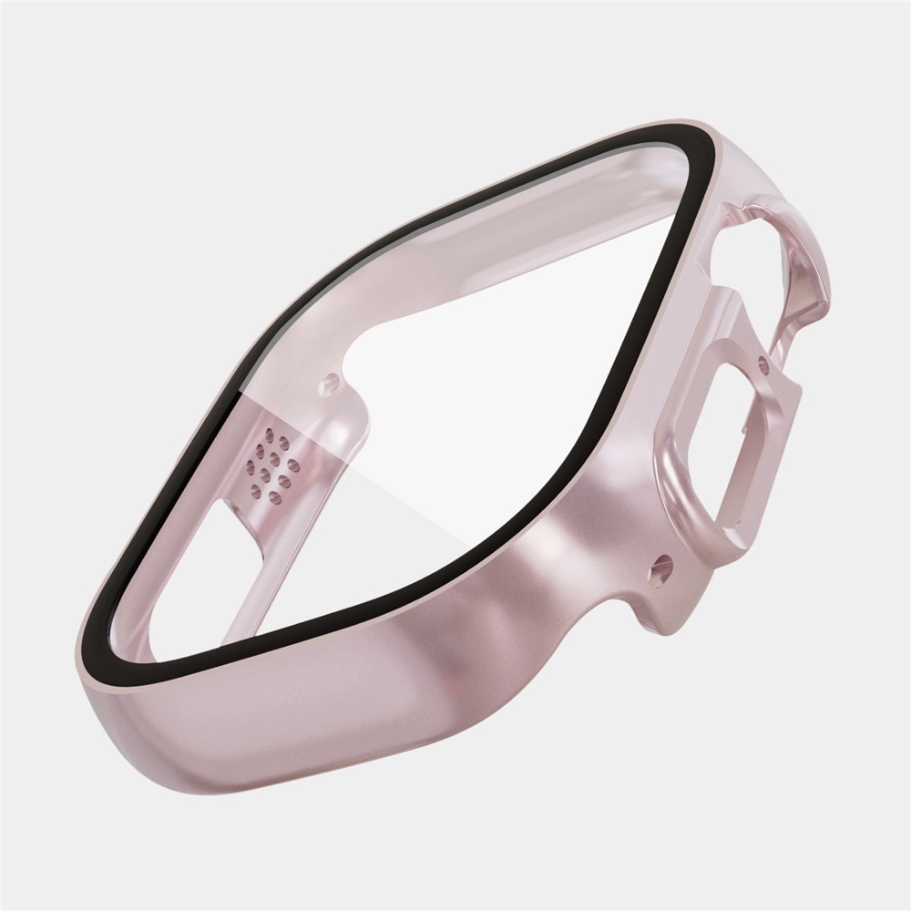 Overall műanyag felcsatolható tok védőüveggel az Apple Watch Ultra 4/3/2/1 49 mm-es modellhez – rózsaszín-arany