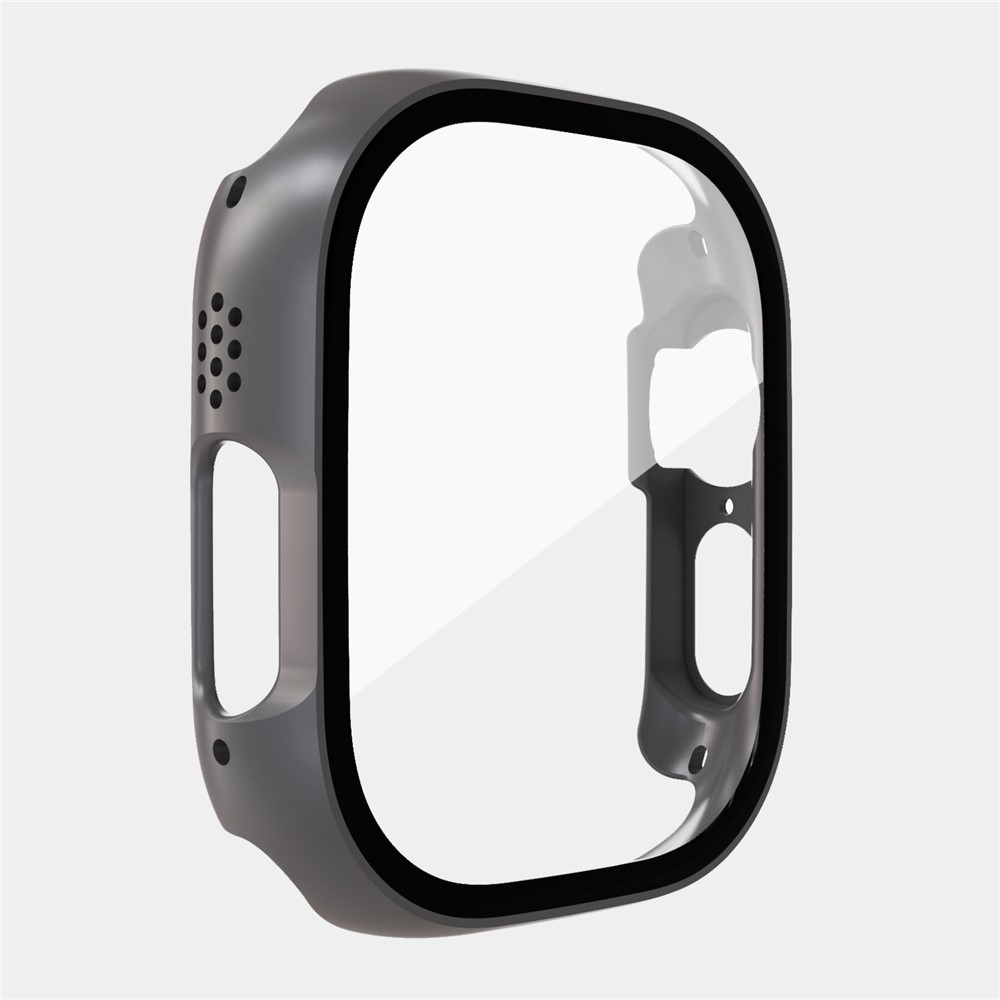 Overall műanyag felcsatolható tok védőüveggel az Apple Watch Ultra 4/3/2/1 49 mm-es modellhez – szürke