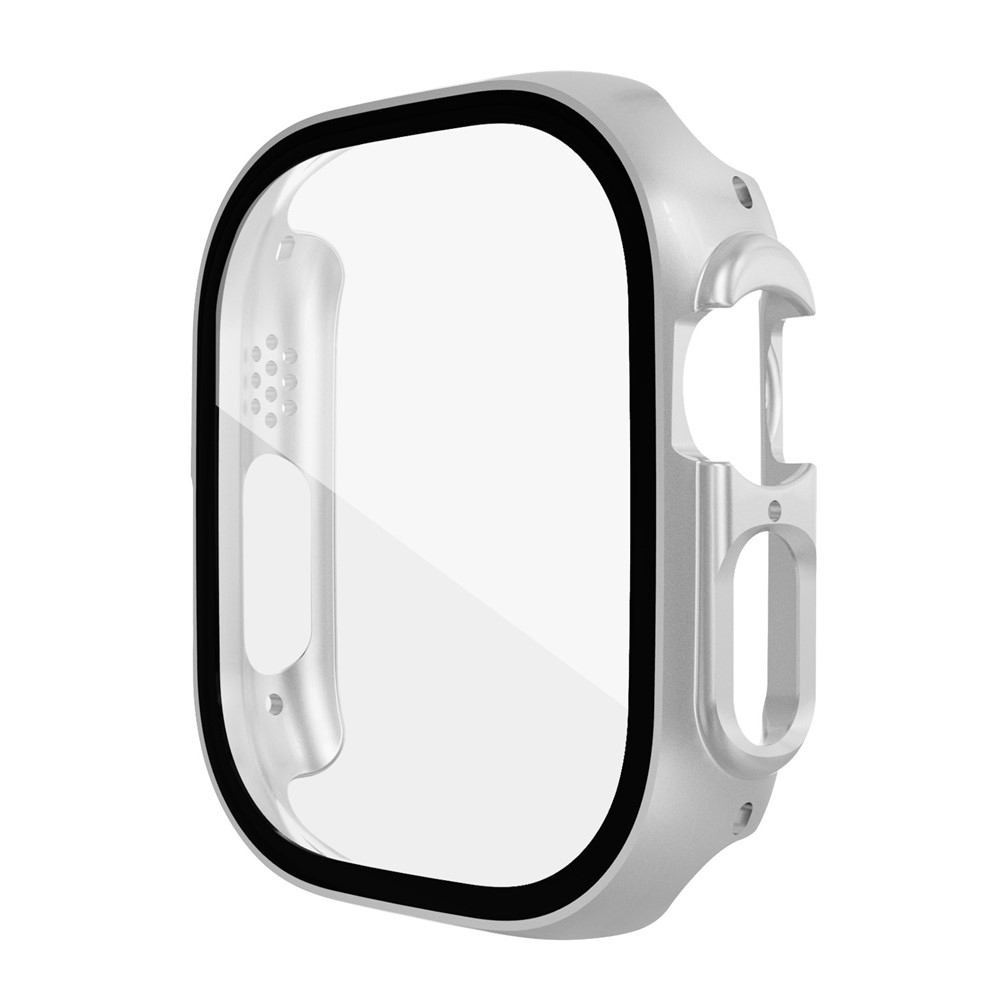 Overall műanyag felcsatolható tok védőüveggel az Apple Watch Ultra 4/3/2/1 49 mm-es modellhez – ezüst színű
