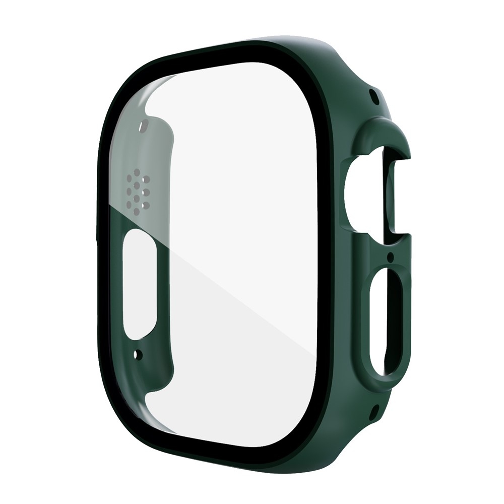 Overall műanyag felcsatolható tok védőüveggel az Apple Watch Ultra 4/3/2/1 49 mm-es modellhez – zöld