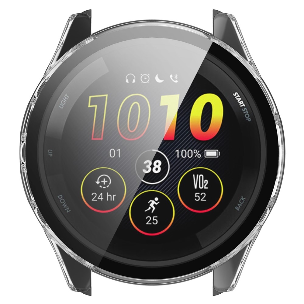 Overall műanyag felcsatolható tok védőüveggel a Garmin Forerunner 265-hez – átlátszó