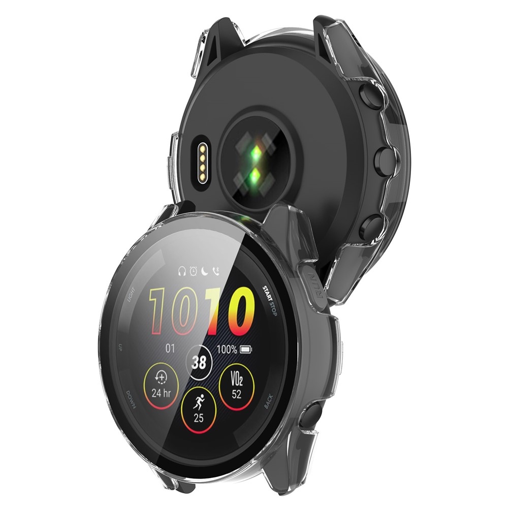 Overall műanyag felcsatolható tok védőüveggel a Garmin Forerunner 265-hez – átlátszó