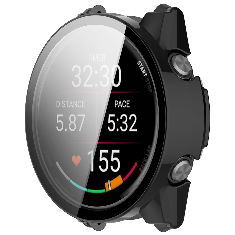 Overall műanyag felcsatolható tok védőüveggel a Garmin Forerunner 570 42 mm-es modellhez – fekete