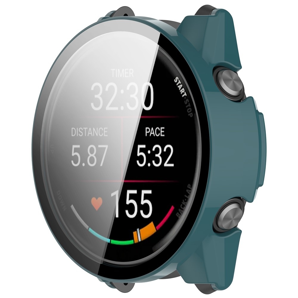 Overall műanyag felcsatolható tok védőüveggel a Garmin Forerunner 570 42 mm-es modellhez – zöld