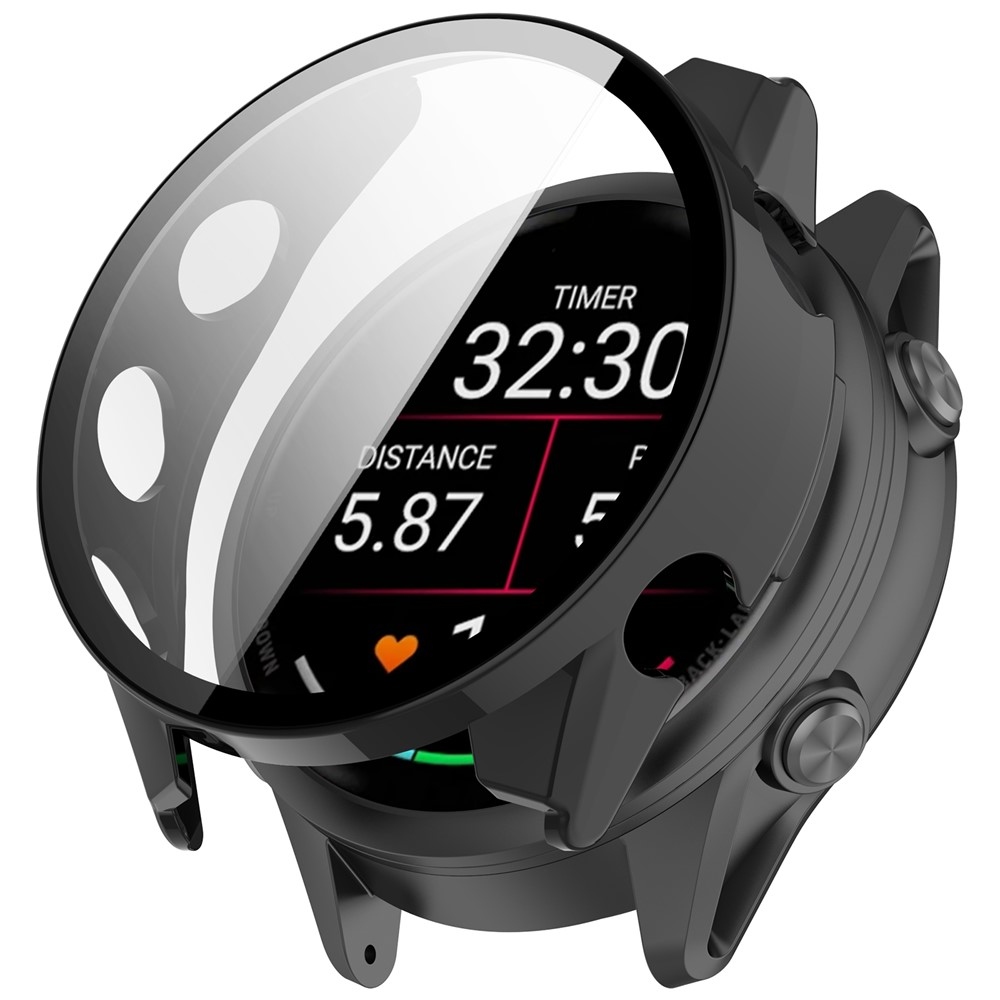 Overall műanyag felcsatolható tok védőüveggel a Garmin Forerunner 570 47 mm-es modellhez – fekete