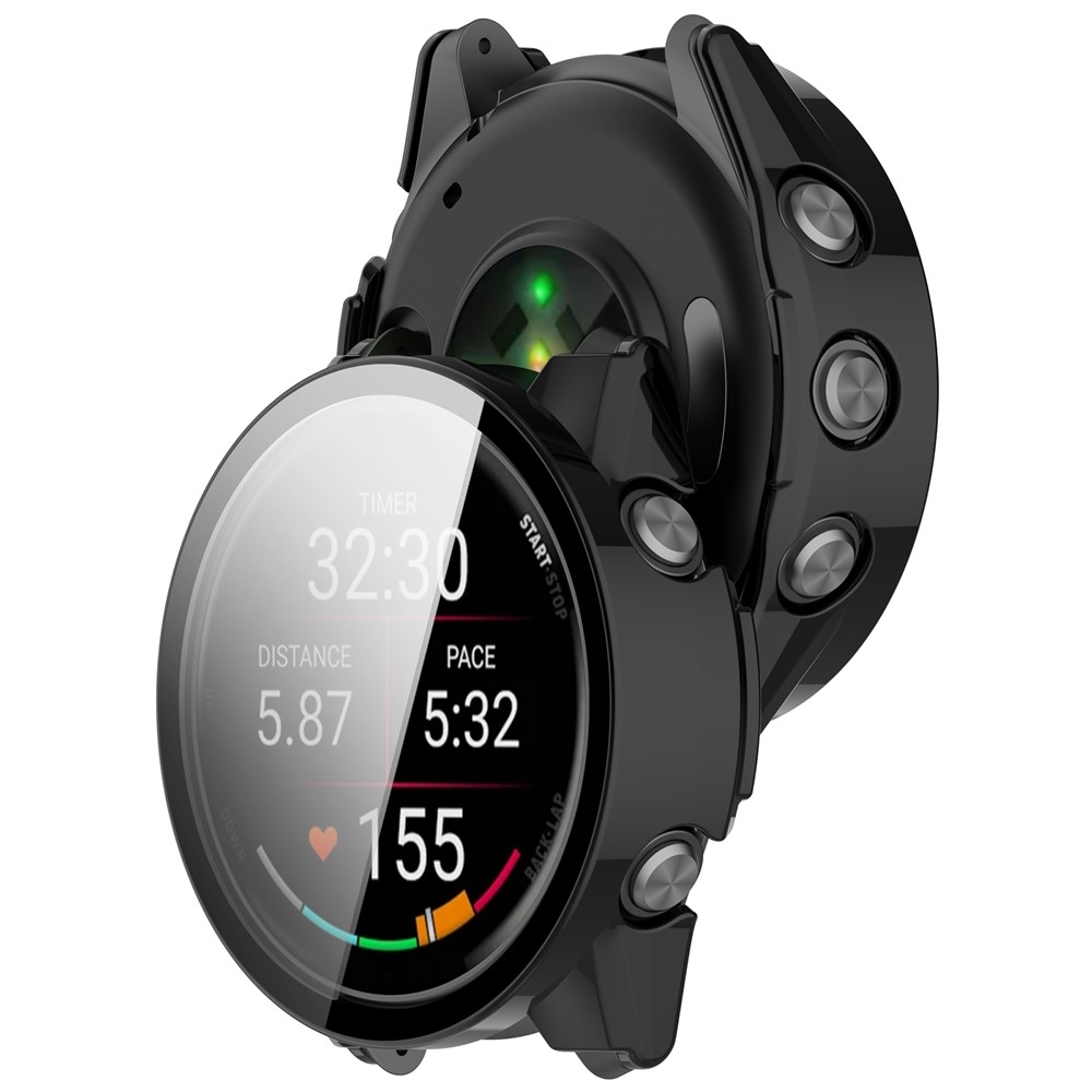 Overall műanyag felcsatolható tok védőüveggel a Garmin Forerunner 570 47 mm-es modellhez – fekete