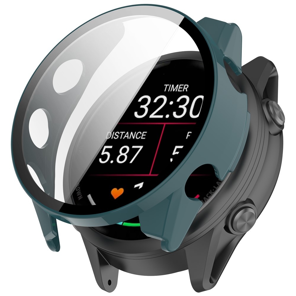 Overall műanyag felcsatolható tok védőüveggel a Garmin Forerunner 570 47 mm-es modellhez – zöld