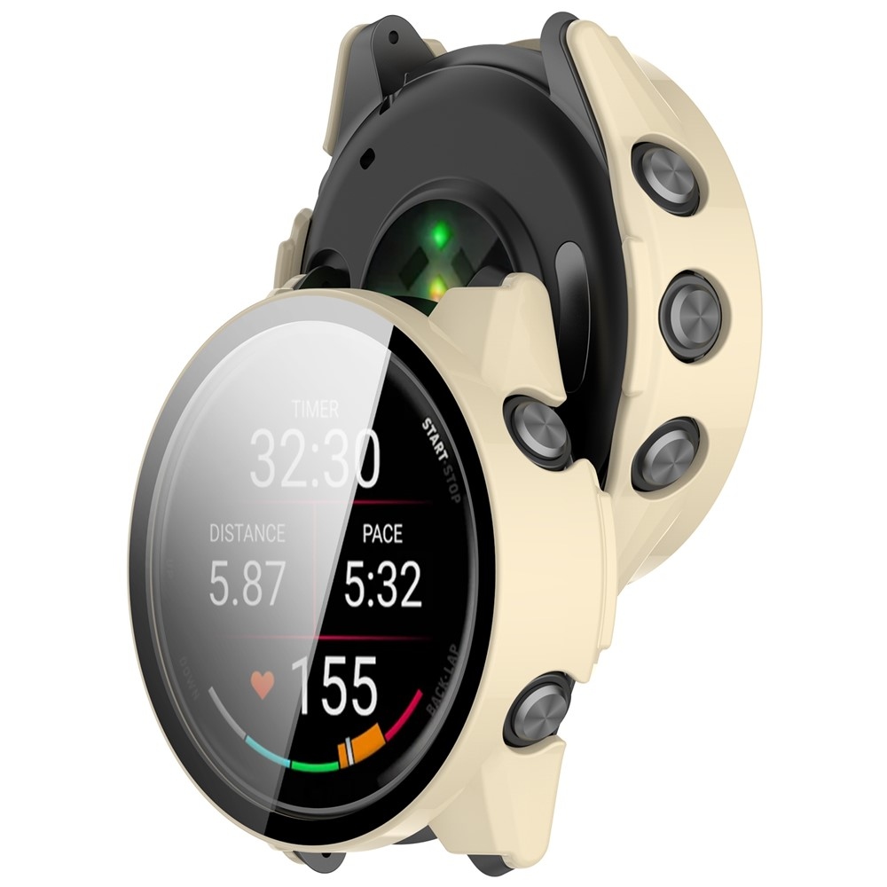 Overall műanyag felcsatolható tok védőüveggel a Garmin Forerunner 970-hez – bézs színű