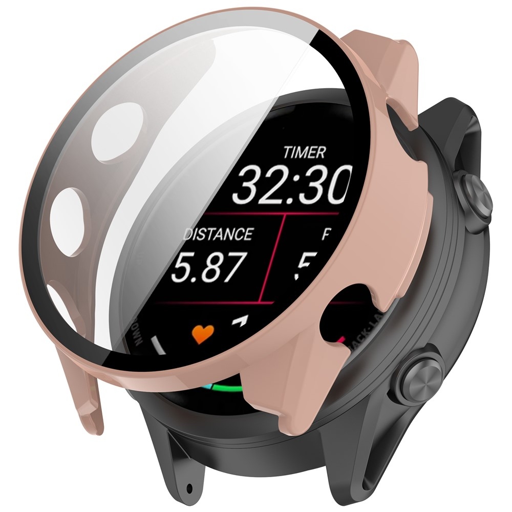 Overall műanyag, felcsatolható tok védőüveggel a Garmin Forerunner 970-hez – rózsaszín