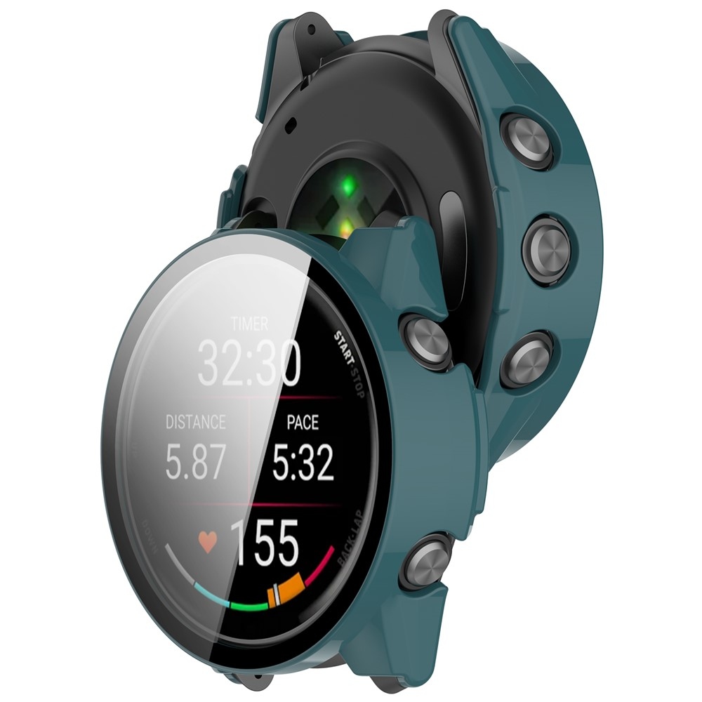 Overall műanyag felcsatolható tok védőüveggel a Garmin Forerunner 970-hez – zöld