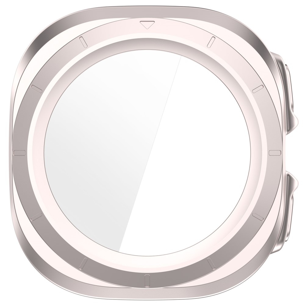 Overall műanyag felcsatolható tok védőüveggel a Samsung Galaxy Watch Ultra2 47 mm/Watch Ultra (2025) 47 mm modellekhez – bézs