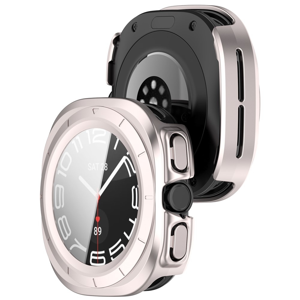 Overall műanyag felcsatolható tok védőüveggel a Samsung Galaxy Watch Ultra2 47 mm/Watch Ultra (2025) 47 mm modellekhez – bézs