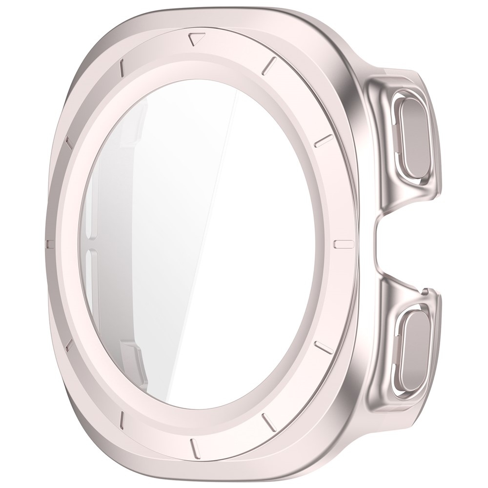 Overall műanyag felcsatolható tok védőüveggel a Samsung Galaxy Watch Ultra2 47 mm/Watch Ultra (2025) 47 mm modellekhez – bézs