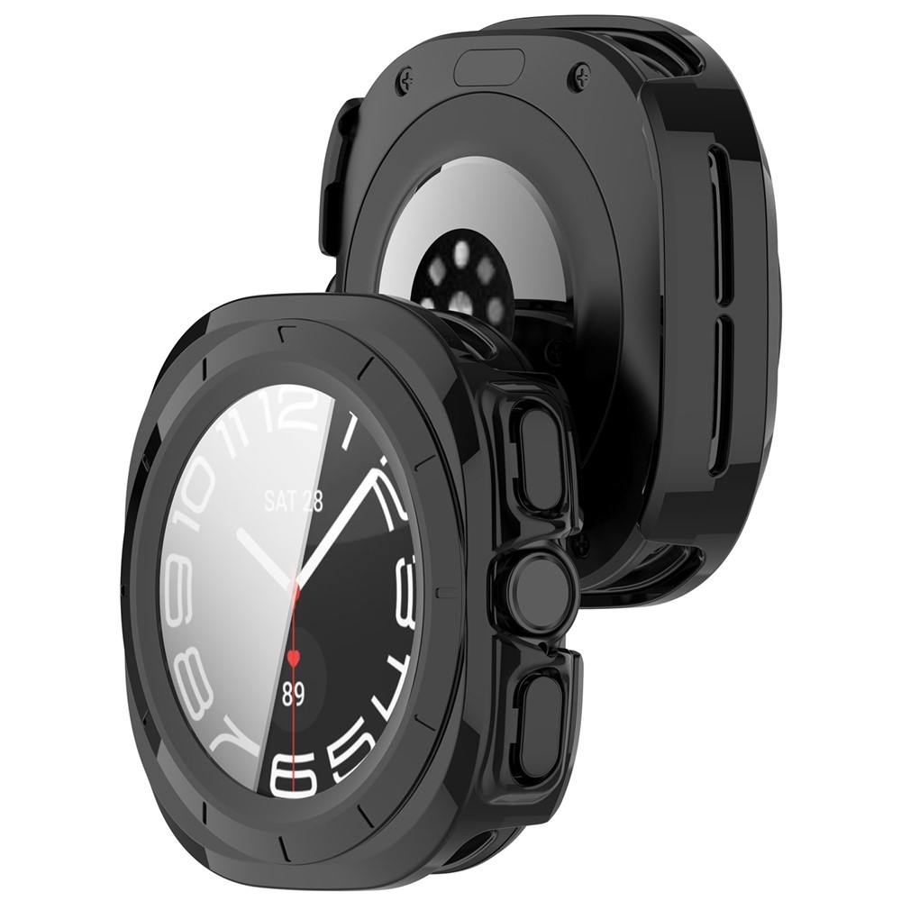 Overall műanyag felcsatolható tok védőüveggel a Samsung Galaxy Watch Ultra2 47 mm/Watch Ultra (2025) 47 mm készülékhez – fekete