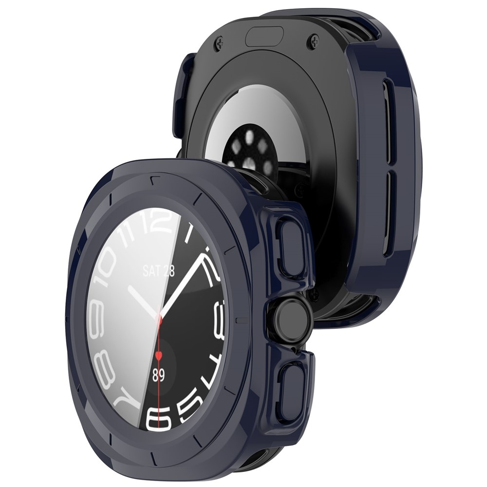 Overall műanyag ráhelyezhető tok védőüveggel a Samsung Galaxy Watch Ultra2 47 mm/Watch Ultra (2025) 47 mm készülékhez – kék