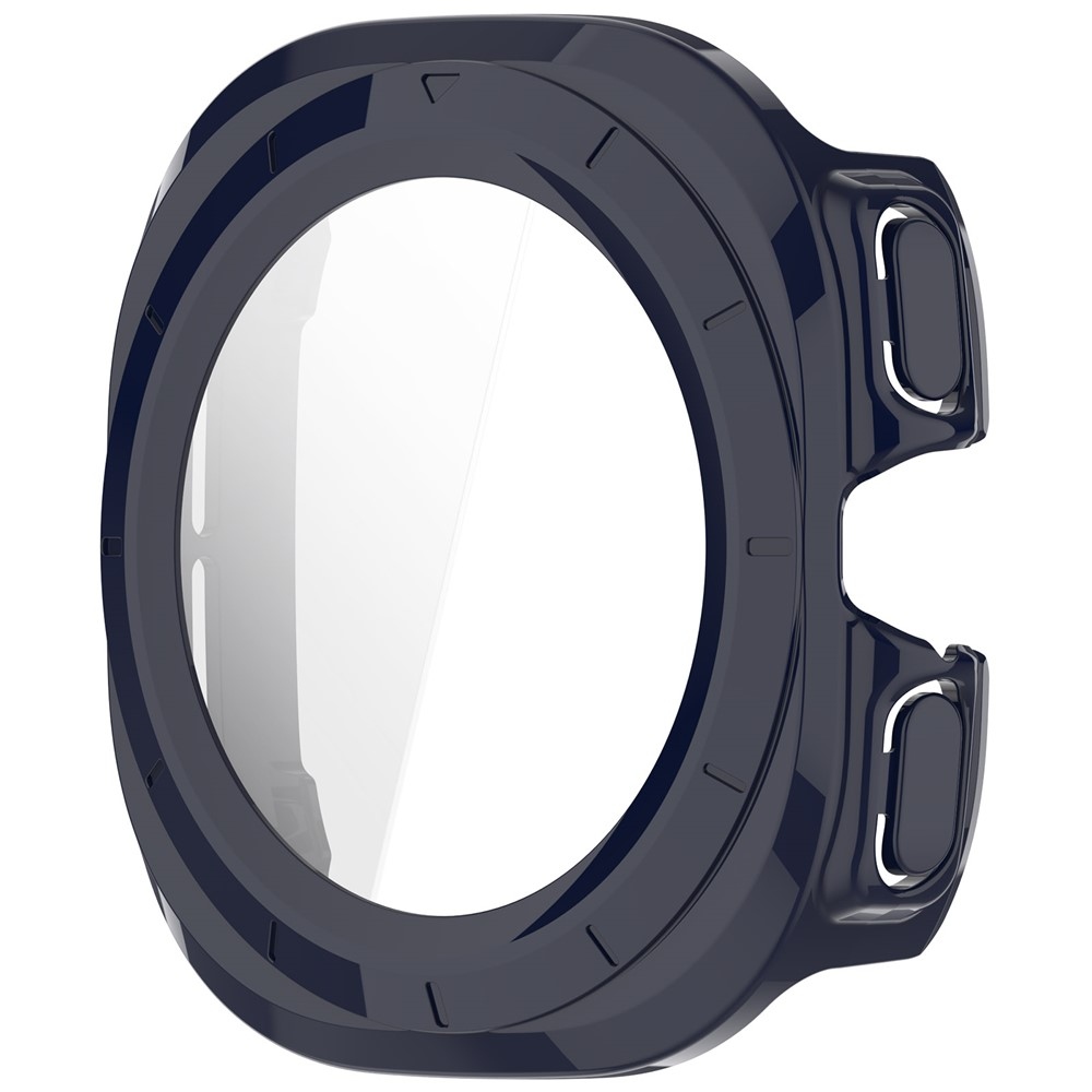Overall műanyag ráhelyezhető tok védőüveggel a Samsung Galaxy Watch Ultra2 47 mm/Watch Ultra (2025) 47 mm készülékhez – kék