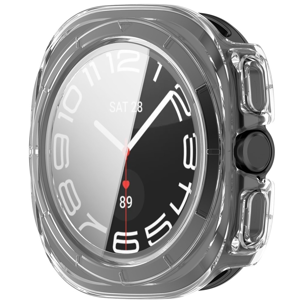 Overall műanyag felcsatolható tok védőüveggel a Samsung Galaxy Watch Ultra2 47 mm/Watch Ultra (2025) 47 mm modellekhez – átlátszó