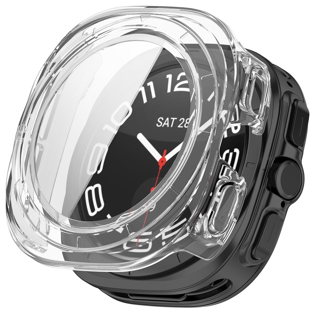 Overall műanyag felcsatolható tok védőüveggel a Samsung Galaxy Watch Ultra2 47 mm/Watch Ultra (2025) 47 mm modellekhez – átlátszó