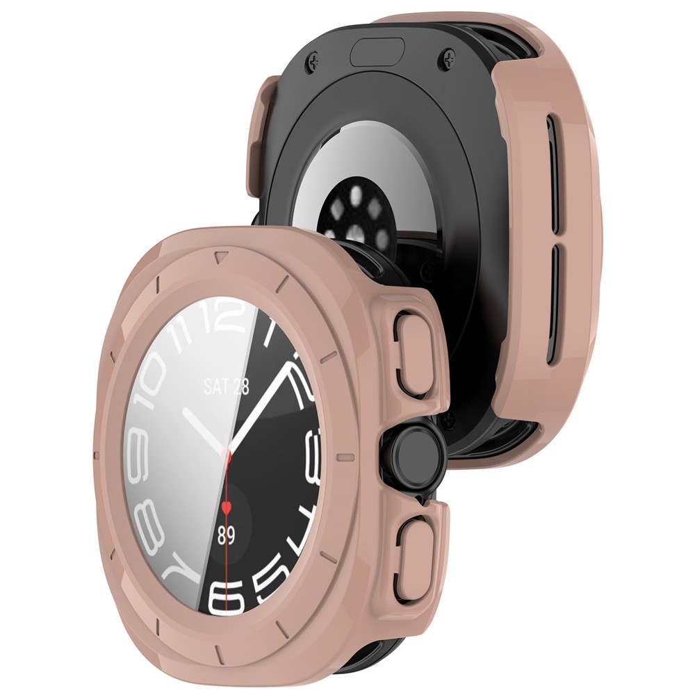Overall műanyag felcsatolható tok védőüveggel a Samsung Galaxy Watch Ultra2 47 mm/Watch Ultra (2025) 47 mm készülékhez – rózsaszín