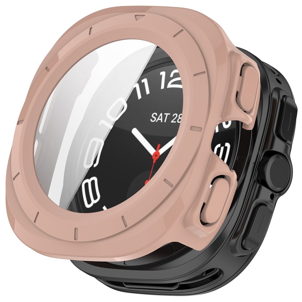 Overall műanyag felcsatolható tok védőüveggel a Samsung Galaxy Watch Ultra2 47 mm/Watch Ultra (2025) 47 mm készülékhez – rózsaszín