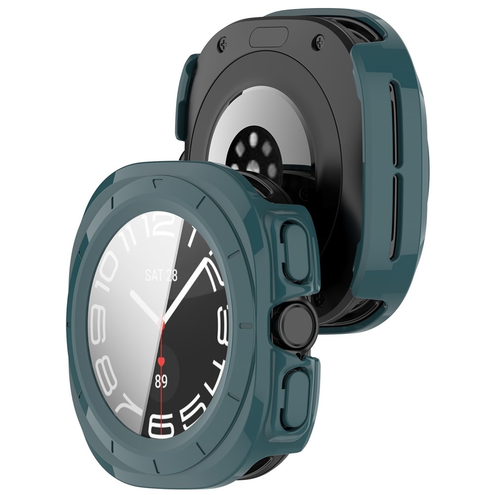 Overall műanyag felcsatolható tok védőüveggel a Samsung Galaxy Watch Ultra2 47 mm/Watch Ultra (2025) 47 mm modellhez – zöld