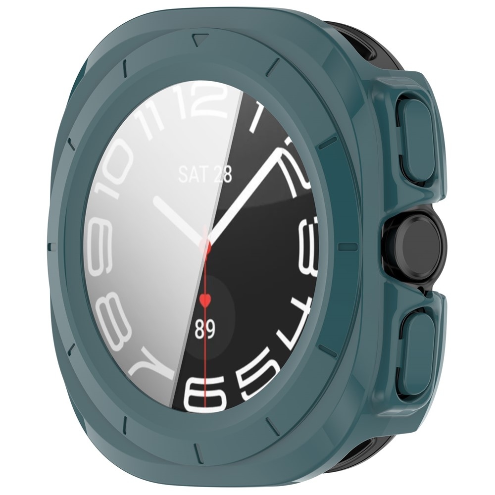 Overall műanyag felcsatolható tok védőüveggel a Samsung Galaxy Watch Ultra2 47 mm/Watch Ultra (2025) 47 mm modellhez – zöld