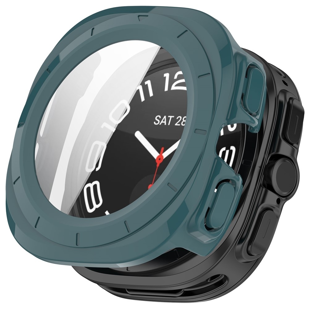 Overall műanyag felcsatolható tok védőüveggel a Samsung Galaxy Watch Ultra2 47 mm/Watch Ultra (2025) 47 mm modellhez – zöld