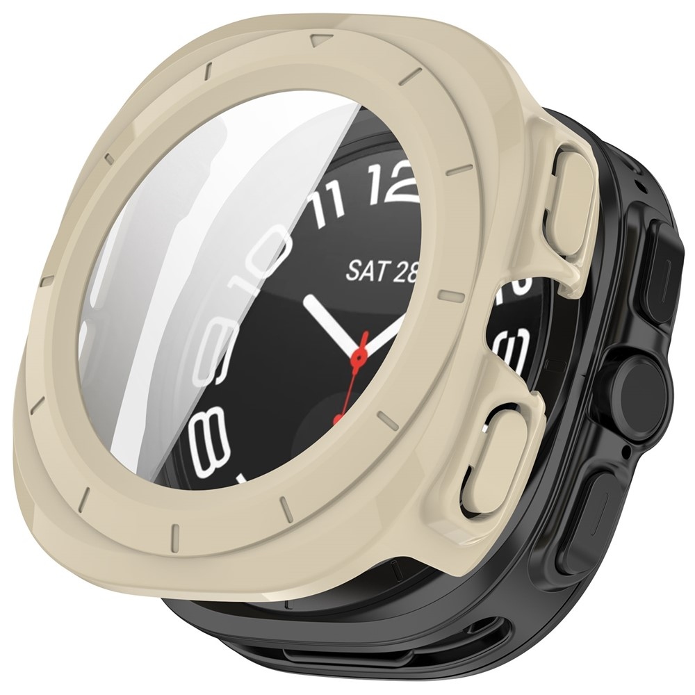 Overall műanyag felcsatolható tok védőüveggel a Samsung Galaxy Watch Ultra2 47 mm/Watch Ultra (2025) 47 mm modellhez – arany színű