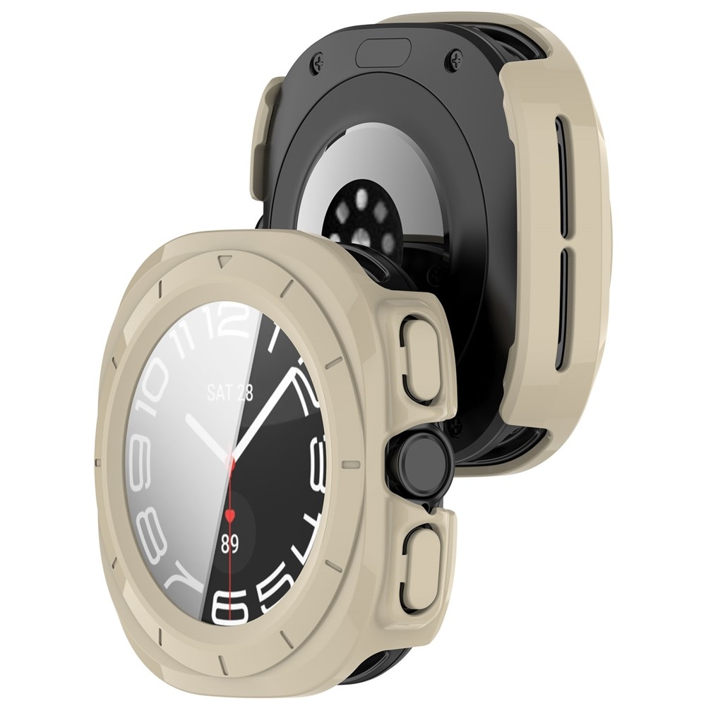 Overall műanyag felcsatolható tok védőüveggel a Samsung Galaxy Watch Ultra2 47 mm/Watch Ultra (2025) 47 mm modellhez – arany színű