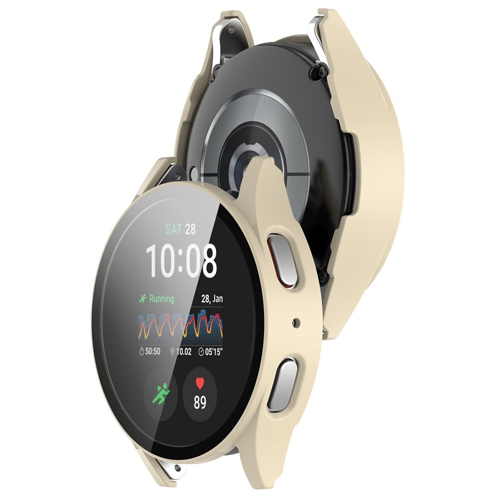 Overall műanyag felcsatolható tok védőüveggel a Samsung Galaxy Watch7 40 mm-es modellhez – bézs színű